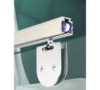 Rail Porte Coulissante Rail de Porte Coulissante en Verre 30 56 61 91 122 127 152 183 244 cm, Guide de Porte de Douche avec Fermeture Amortie, Rail de Porte(Silver,82inch/208.2cm)
