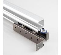 Rail porte coulissante Rail De Porte De Placard De Qualité Commerciale En Aluminium Pour Système À 2 Portes, Kit De Quincaillerie Pour Rail Dissimulé Avec Fermeture En Douceur(105cm/3.4ft)