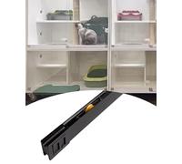 Rail Porte Coulissante Rail de Porte Vitrée pour Vitrine (510 610 1220 1280 1520 2440 mm), Kit de Quincaillerie pour Portes Vitrées Doubles D'armoire, Guide de Rail(Black,900mm/35.4in)
