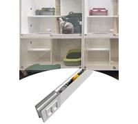 Rail Porte Coulissante Rail de Porte Vitrée pour Vitrine (510 610 1220 1280 1520 2440 mm), Kit de Quincaillerie pour Portes Vitrées Doubles D'armoire, Guide de Rail(Silver,1840mm/72.4inch)