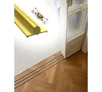 Rail Porte Coulissante Rail de Sol Coulissant en Cuivre Avec 2 Galets, Système Guidage Porte Autocollant Pour Grange/Penderie/Armoire, Personnalisable(1.5ft/46cm)