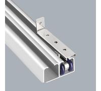Rail porte coulissante Rail En Aluminium Dissimulé, Rail De Plafond Pour Porte De Grange Coulissante Avec Système De Fermeture En Douceur, Kit De Quincaillerie(11.5ft(350cm))