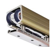 Rail Porte Coulissante Rail en Aluminium pour Porte de Placard Coulissante Simple, Quincaillerie pour Porte de Grange à Fixation au Plafond avec Guide au Sol(3.1m(10.2ft))