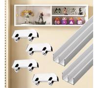 Rail Porte Coulissante Rail Guidage Autoadhésif Extra-long Portes Vitrine Coulissantes, Quincaillerie Personnalisable Système Deux Portes Verre, Kit Rail Portes Coulissement(102cm(40 1/4"))