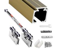 rail porte coulissante Rail pour Porte Coulissante en Verre, Quincaillerie Coulissante et Rail Porte VitréE Simple, Ensemble Quincaillerie Coulissante Silencieuse Armoire(Champagne,280cm/110.2in)