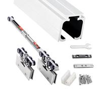 rail porte coulissante Rail pour Porte Coulissante en Verre, Quincaillerie Coulissante et Rail Porte VitréE Simple, Ensemble Quincaillerie Coulissante Silencieuse Armoire(Silver,110cm/43.3in)