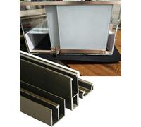 Rail Porte Coulissante Rail pour Porte de Placard Vitrée Coulissant Vers Le Bas, Kit de Quincaillerie pour Vitrine, Profilé en U pour Porte(Champagne,58cm/22.8inch)