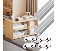 Rail Porte Coulissante Rail pour Portes Coulissantes de Vitrine Système 2 Portes - Kit de Quincaillerie Alliage D'aluminium Roulettes Rail Léger Petites Portes Verre(3.4m (11.2ft))