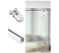 Rail Porte Coulissante Rail Supérieur de Remplacement pour Porte de Douche Coulissante en Verre, Guide de Porte en Verre pour Épaisseurs de 5 à 8 Mm, Rail de Coulissement(Style-a,52inch/132cm)