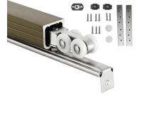 Rail Porte Coulissante Rails de Quincaillerie pour Porte de Grange Simple Robuste, Rail Supérieur de Porte Coulissante de Patio de 2,5 mm D'épaisseur, Kit de Rail Coulissant de Porte de Grange Intérie