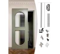 Rail Porte Coulissante Roulettes de Chariot pour Porte Coulissante de Grange Suspendue, Rail de 3, 4 Ou 6 Pieds, Kit de Quincaillerie pour Rail Invisible(116cm/45.6inch/3.8ft)