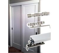 Rail Porte Coulissante Système de Porte de Placard Coulissante à Double Rail, Guide de Porte de Placard Dissimulé 61 76 123 142 203 cm, Rail de Remplacement pour Porte(451cm/177.5inch/14.7ft)