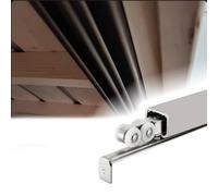 Rail porte coulissante Système De Rail Pour Porte Coulissante Pliante, Rail Robuste En Aluminium Avec 12 Roulettes En Nylon, Rails De Montage Mural Au Plafond - Personnalisation(Silver,35cm(1.1ft))
