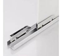 Rail porte coulissante Système Rail Coulissant Découpable, Portes Verre Vitrine Réception, Guide Sol Coulissant Avec Rails Inférieurs Supérieurs, Kit Quincaillerie Séparateur Cloison(6.4ft/195.1cm)