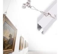 Rail pour accrocher des tableaux Kit De Suspension D'art Robuste Avec Câbles En Acier, Sur Rail D'image, Mural Sur Rail D'art Pour Musées/écoles/salle D'exposition(L 190 cm)