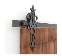 Rail pour Porte Coulissante, 1m-2m. Kit matériel pour porte grange coulissante 4FT-6.6FT. industriel de rouleau d'armoire de rail pour la porte en bois simple(5FT 153cm)