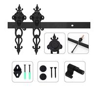 Rail pour Porte Coulissante, 2m-6m. Kit matériel pour porte grange coulissante 7t-20ft. industriel de rouleau d'armoire de rail pour la porte en bois simple(15FT 457cm)