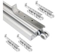 rail pour porte coulissante Rail De Porte À Double Galandage Commercial Pour Portes Moustiquaires Coulissantes Et Portes Françaises, Kit De Rail De Porte De Placard Pour Cuisines/Chambres(5.8m/580cm)