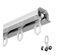Rail pour rideau coulissant de plafond pour usage intensif, séparateur pour environnements cachés à encastrer, long 1, 2, 3, 4, 5, 6, 7, 8, 9, 10 m, en aluminium, découpable (3,5 m/11,5 ft)