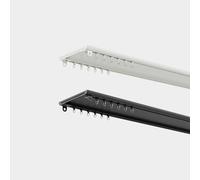 Rail Rideau Plafond 160cm en Aluminium, Tringle Double Rideaux Blanc Ultra Fins, Rail Rideaux Plafond pour Salon Balcon Séparateur De Pièce