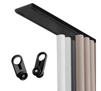 Rail Rideau Plafond Double Tringle a Rideaux Rail Pour Rideaux Aluminium avec Rouleaux Et Accessoires Silencieux 1 1.5 2 3 4.6 5 5.8 6m Pour Fenêtre/Diviseur De Chambre/Salon/Bureau(Black,2.5m)
