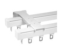 Rail Rideau Plafond Rail De Plafond En Aluminium Pour Rideaux, Rails À Rideaux Robustes Tringle À Rideaux Tringle À Rideau Double Rail Tringle À Rideau Murale Rail Droit 3M/9.8FT ( Color : White (Side