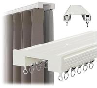 Rail Rideau, Rail Rideau Plafond Double en Alliage D'aluminium épais, 1m~5m, avec Roues de Chemin de Fer, Facile à Mettre en Place et Les Rails Sont Lisses, pour le Salon, la Chambre et la Séparation