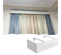 Rail Rideaux Boîte Corniche Occultante Extra Longue Sans Rail, Cachement pour Baie Vitrée/Cadre de Valance avec Vis, Corniche Store Fixation Murale Plafond(Wall mount,5.2m(17.1ft))