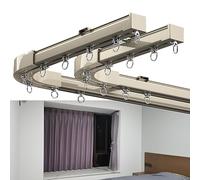 Rail Rideaux Plafond 2m 3m 4m, Tringle Rideau Flexible Rail De Rideau Avec Connecteurs D'angle, Stores Suspendus, Voilages, Rideaux À Panneaux, Pour Séparateur De Pièce De Douche, Baie Vitrée