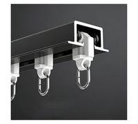 Rail Rideaux Plafond Rail de rideau encastré au plafond de 1 à 6 m, rail coulissant caché en alliage d'aluminium courbé/droit pour séparer le salon et la chambre à coucher(Black,3m/9.8ft/118in)