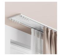 Rail Rideaux Plafond Silencieuse À Rails À Double Rangée, Jeu De Rails À Rideaux En Aluminium, Rideaux Rails, Ensemble Avec Rail À 2 Voies, Pour Salon Chambre À Coucher(White,1.4m)