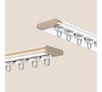 Rail Rideaux Plafond Ultra-mince, Système De Rail De Rideau En Aluminium, Tringle À Rideau Coulissante Silencieuse Pour Cloison De Fenêtre, Taille Personnalisable(Champagne,125cm/4.1ft)