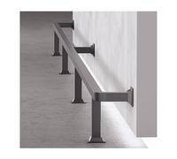 Rail Sécurité Et Repos, Comptoir Bar Repose-Pieds Support Mural Acier Inoxydable Îlot Cuisine Barre Repose-Pieds Kit Quincaillerie De Rambarde pour Sol Mur(Noir,110cm/43.3in)