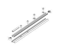 Rail seul avec visserie Lyne 500 mm Noir