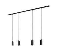 Rail Système de Rail Kit Complet 4x LED Pendule Dimmable Alimentation Noir 1,5 m