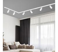 Rail Système de rails kit complet 6 x GU10 spots en forme de L pivotant blanc...