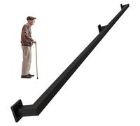 Railing Main courante de balcon pour intérieur/extérieur en fer forgé Support de sécurité antidérapant 90 cm Rail noir