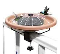 Railing Mounted Birdbath - Clamp-on Deck Bowl Feeder, Balcony Garden Birdbath | Solar Fountain Attachment Basin, Hummingbird Water Feature, Outdoor Decoration for Porch Fence Railings