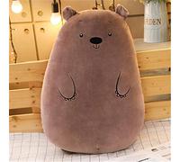 RAILONCH 50 cm en peluche dinosaure, cochon, ours, chat, mouton, hippopotame, coussin long unisexe (ours)