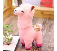RAILONCH Peluche en alpaga - Peluche lama mignonne - Pour bébé et fille - Cadeau d'anniversaire - Rose - 25 cm