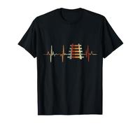 Railroad Heartbeat Vintage ECG Cardiogramme Rétro T-Shirt