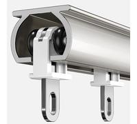 Rails à rideaux et raccords en aluminium robuste pour insonorisation - Tringles à rideaux réglables à montage au plafond - 1 m - Rail droit pour cloisons de séparation de pièce