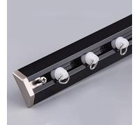 Rails à rideaux robustes, système silencieux à double rangée de rails de plafond, rail de rideau ultra-mince en forme de V - séparateur de pièce coulissant sans perçage, tringle à rideau mon