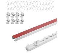 Rails à rideaux, Tringle à Rideau Adhésive, 1.2 Meter Rail de Rideau Sans Perçage, peut être Utilisé sur les Plafonds et les Murs, Convient à la Maison, au Bureau, à la Caravane