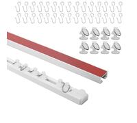 Rails à rideaux, Tringle à Rideau Adhésive, 3 Meter Rail de Rideau Sans Perçage, peut être Utilisé sur les Plafonds et les Murs, Convient à la Maison, au Bureau, à la Caravane