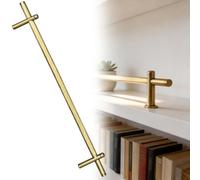 rails anti basculement étagères Ensemble De Rails Basculants Garde-corps Dorés, Garde-corps D'étagère Décoratifs Pour Entrepôt/bibliothèque, Garde-corps D'étagère Mural(Pack of 2,L 75 cm)