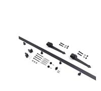 Rails coulissants for porte de grange, avec poignées et loquets, ensemble de quincaillerie for rail coulissant externe en acier au carbone(98.4" Track (Single Door))