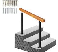 Rails D’escalier à 3 Marches pour L’extérieur, Escalier Extérieur avec Rail Woode Step Got Rail Baister Kit De Garde-Corps pour Marches en Béton, March, Height 95cm, 90cm/35inch