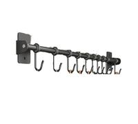 Rails de cuisine muraux Crochet de cuisine, étagères murales, rangement for ustensiles, accessoires, support mural sans perforation(50cm 8hook)