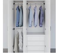 Rails de garde-robe télescopiques - VIDAXL - Argent - 58-100 cm